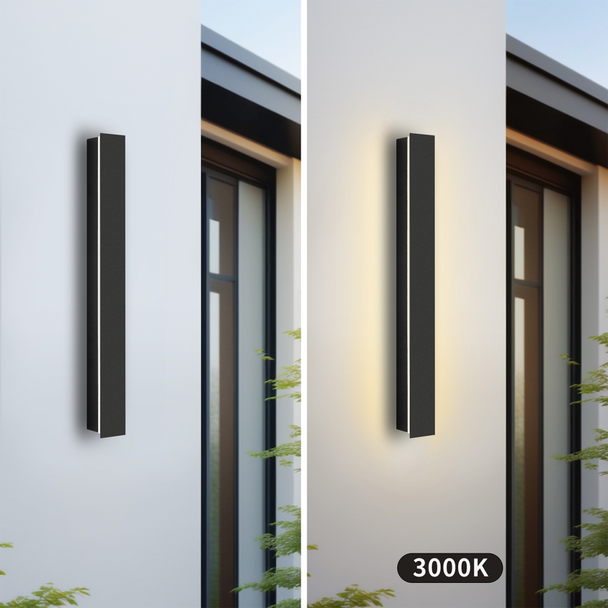 Brilagi - Επιτοίχιο φωτιστικό LED εξωτερικού χώρου LINEAR LED/12W/230V 3000K IP65 50 cm μαύρο CRI 90