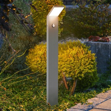 Brilagi - Εξωτερικό LED φωτιστικό με αισθητήρα RIANO LED/8W/230V ασημί IP65