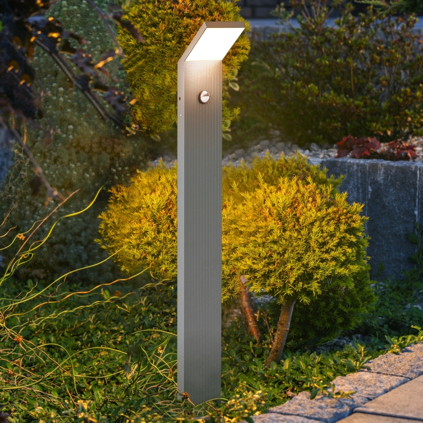 Brilagi - Εξωτερικό LED φωτιστικό με αισθητήρα RIANO LED/8W/230V ασημί IP65