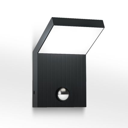 Brilagi - Εξωτερικό επιτοίχιο LED φωτιστικό με αισθητήρα RIANO LED/8W/230V, ανθρακί, IP65