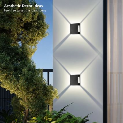 Brilagi - Εξωτερικό επιτοίχιο φωτιστικό LED QUADRAY LED/4W/230V μαύρο IP65