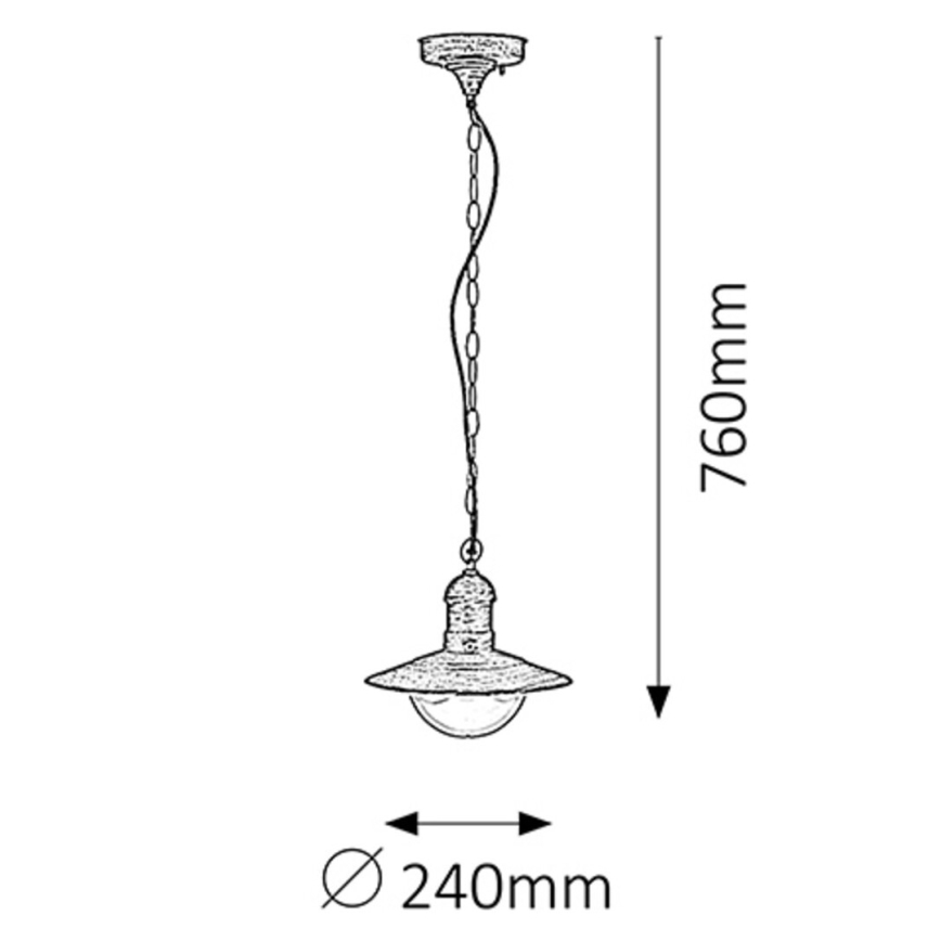 Brilagi - Εξωτερικό κρεμαστό φωτιστικό MOLDE 1xE27/60W IP44 μπρονζέ/πατίνα