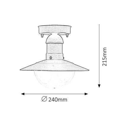 Brilagi - Εξωτερικό φωτιστικό οροφής MOLDE 1xE27/60W IP44 μαύρο