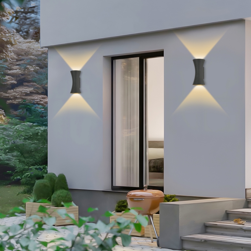 Brilagi - Εξωτερικό φωτιστικό τοίχου BICON LED/10W/230V σε ανθρακί IP44