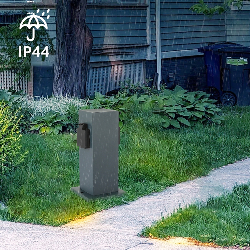 Brilagi - Εξωτερικός κολωνάκι πρίζας PILLAR 1Z SCHUKO 230V IP44 ανθρακί