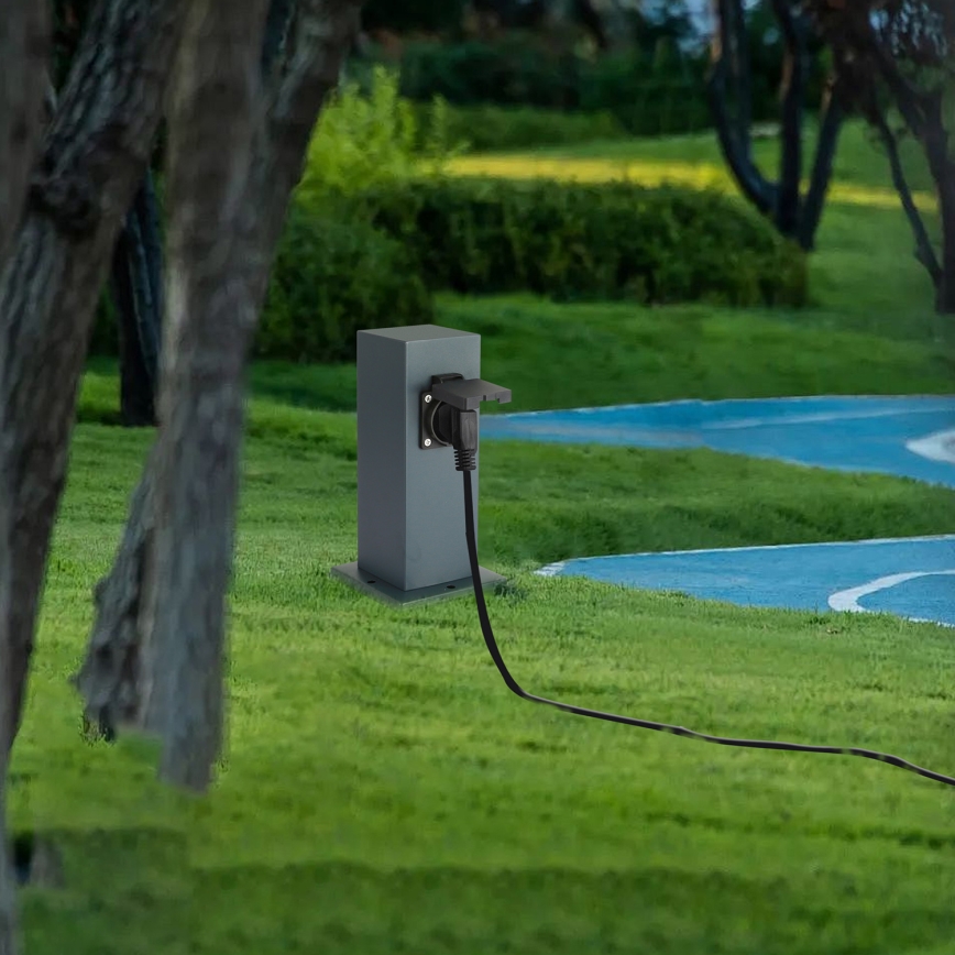 Brilagi - Εξωτερικός κολωνάκι πρίζας PILLAR 1Z SCHUKO 230V IP44 ανθρακί