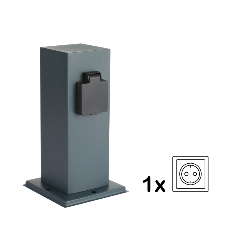 Brilagi - Εξωτερικός κολωνάκι πρίζας PILLAR 1Z SCHUKO 230V IP44 ανθρακί