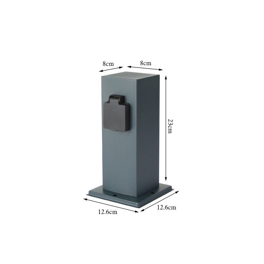 Brilagi - Εξωτερικός κολωνάκι πρίζας PILLAR 1Z SCHUKO 230V IP44 ανθρακί