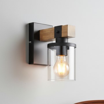 Brilagi - Επιτοίχιο φωτιστικό VISTA 1xE27/60W/230V σε απόχρωση δρυός