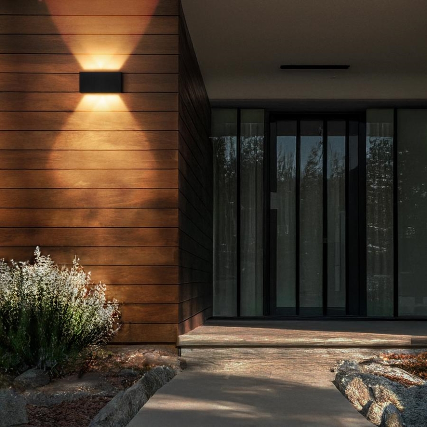 Brilagi - Επιτοίχιο φωτιστικό εξωτερικού χώρου LED DOUBLE CUBE LED/12W/230V μαύρο IP65