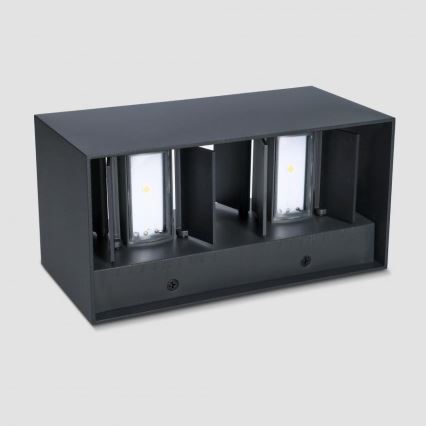 Brilagi - Επιτοίχιο φωτιστικό εξωτερικού χώρου LED DOUBLE CUBE LED/12W/230V μαύρο IP65