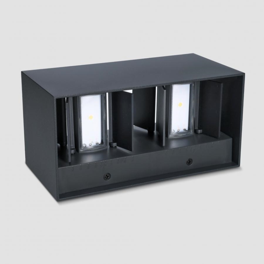 Brilagi - Επιτοίχιο φωτιστικό εξωτερικού χώρου LED DOUBLE CUBE LED/12W/230V μαύρο IP65