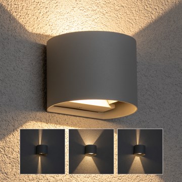 Brilagi - Επιτοίχιο φωτιστικό εξωτερικού χώρου LED RONDO LED/6W/230V γκρι IP54