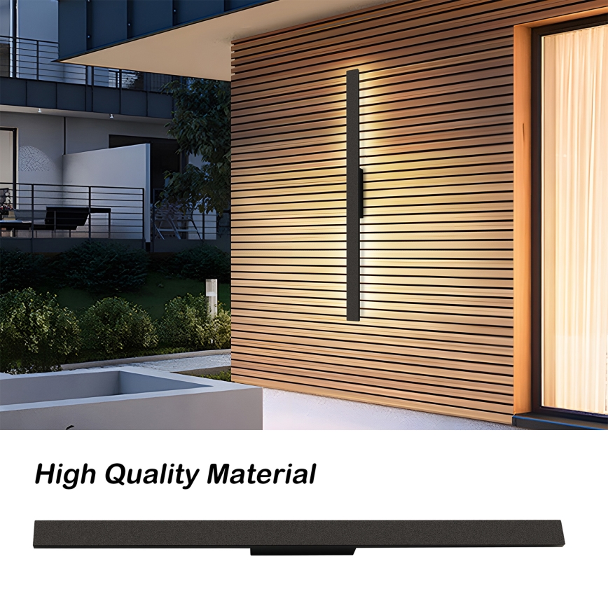 Brilagi - Εξωτερικό επιτοίχιο φωτιστικό LED LUNA 24W/230V, 3000K, IP65, 100 cm, μαύρο, CRI 90