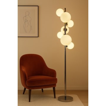 Brilagi - Επιδαπέδια λάμπα LED MILLA 7xG9/3W/230V γυαλιστερό χρώμιο/λευκό