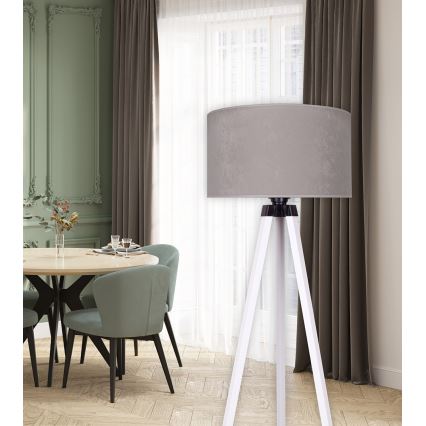 Brilagi - Επιδαπέδια λάμπα VELVET 1xE27/60W/230V λευκό/γκρι