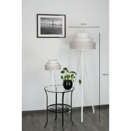 Brilagi - Επιδαπέδιο φωτιστικό ALASKA LUNETA 1xE27/15W/230V γκρι/κρεμ