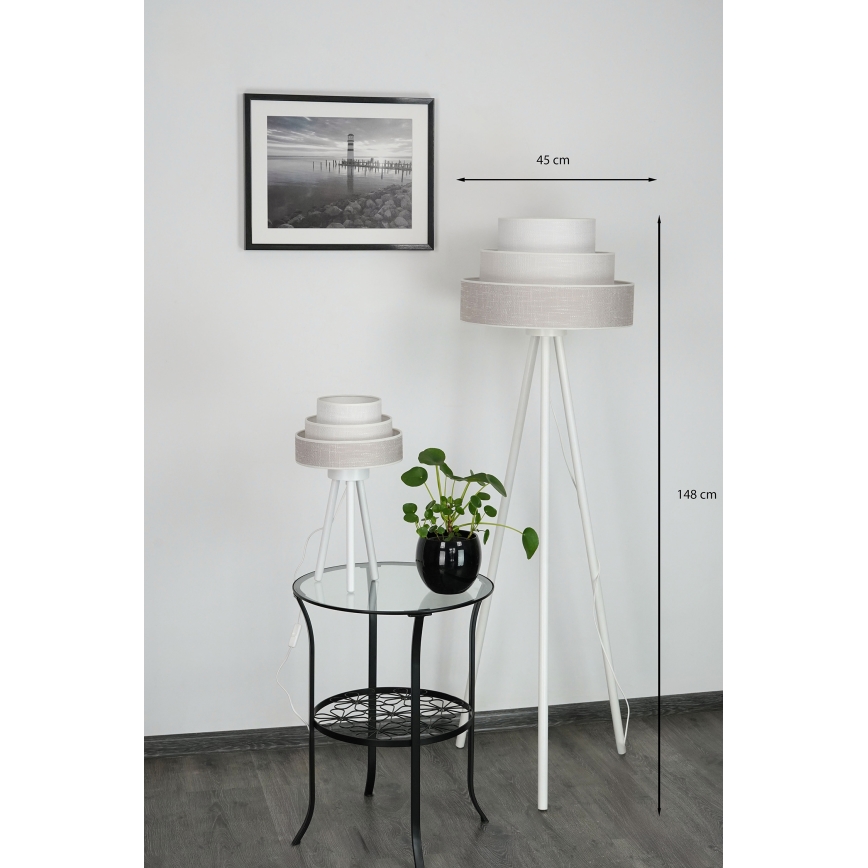 Brilagi - Επιδαπέδιο φωτιστικό ALASKA LUNETA 1xE27/15W/230V γκρι/κρεμ
