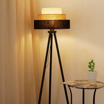 Brilagi - Επιδαπέδιο φωτιστικό ASPEN LUNETA 1xE27/15W/230V μαύρο/μπεζ/κρεμ