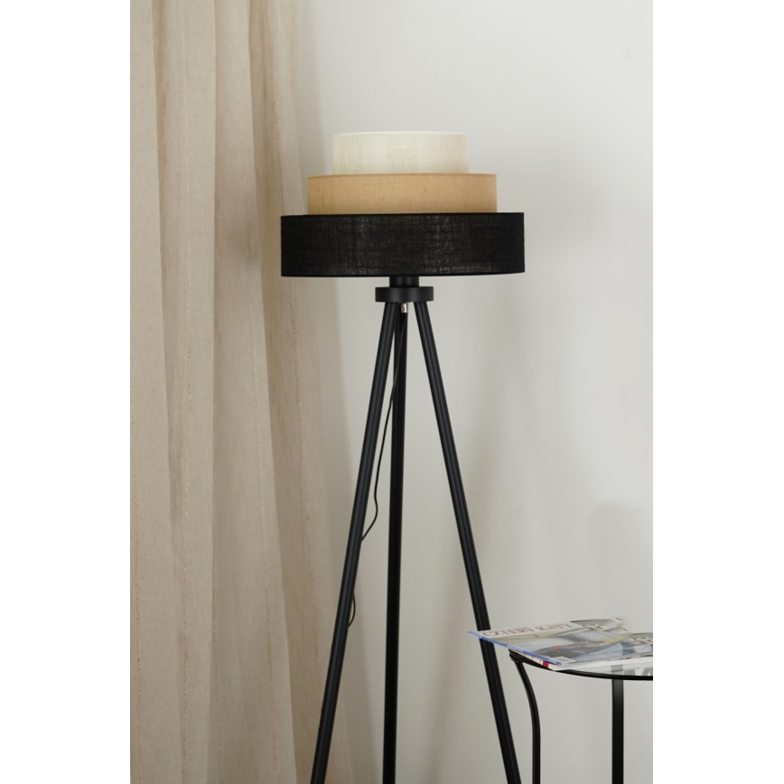 Brilagi - Επιδαπέδιο φωτιστικό ASPEN LUNETA 1xE27/15W/230V μαύρο/μπεζ/κρεμ