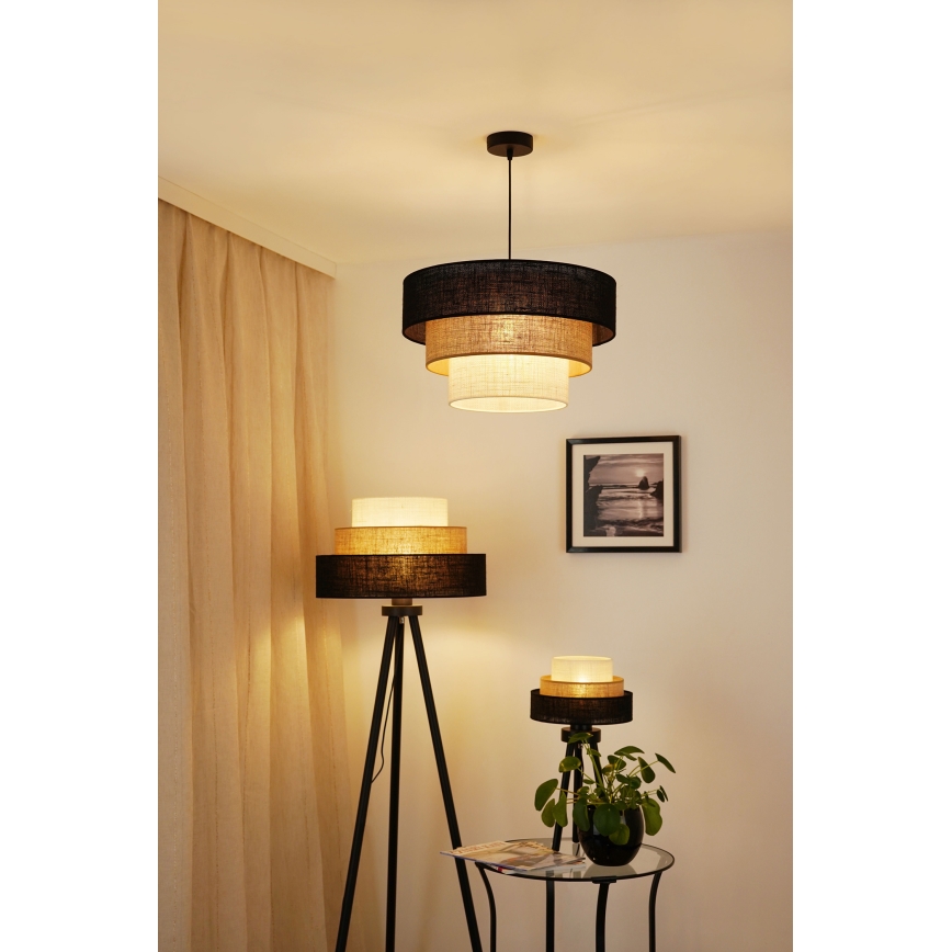 Brilagi - Επιδαπέδιο φωτιστικό ASPEN LUNETA 1xE27/15W/230V μαύρο/μπεζ/κρεμ