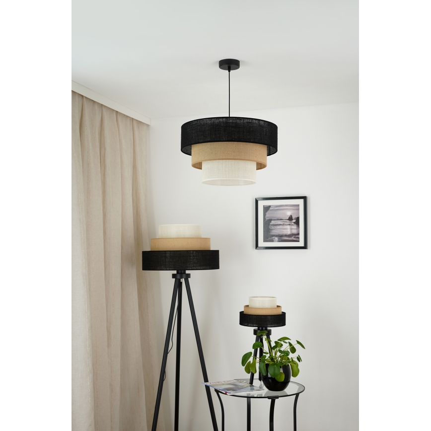 Brilagi - Επιδαπέδιο φωτιστικό ASPEN LUNETA 1xE27/15W/230V μαύρο/μπεζ/κρεμ