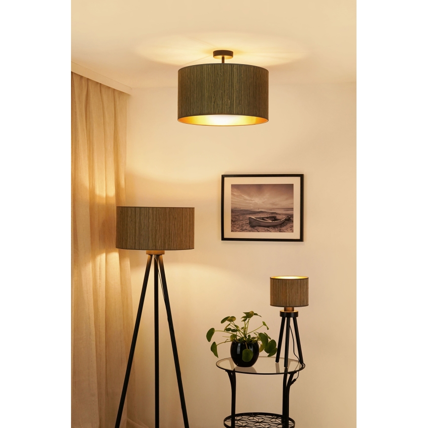 Brilagi - Επιδαπέδιο φωτιστικό BOSTON ROLLER 1xE27/15W/230V straw καφέ/χρυσό