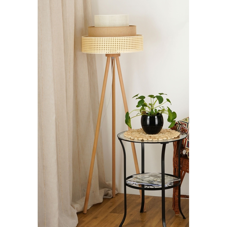 Brilagi - Επιδαπέδιο φωτιστικό CEDAR LUNETA 1xE27/15W/230V μπεζ/καφέ/κρεμ