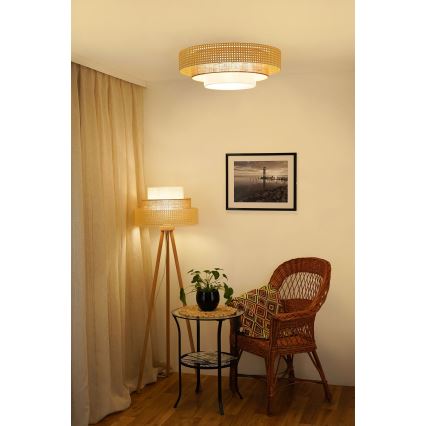 Brilagi - Επιδαπέδιο φωτιστικό CEDAR LUNETA 1xE27/15W/230V μπεζ/καφέ/κρεμ