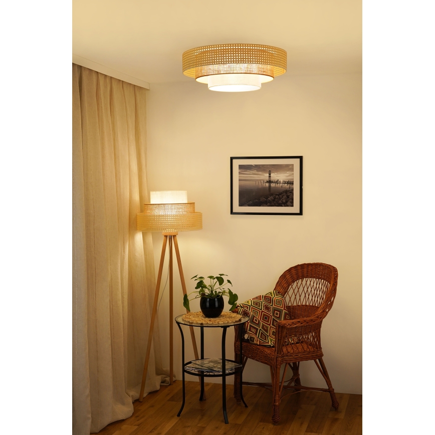 Brilagi - Επιδαπέδιο φωτιστικό CEDAR LUNETA 1xE27/15W/230V μπεζ/καφέ/κρεμ
