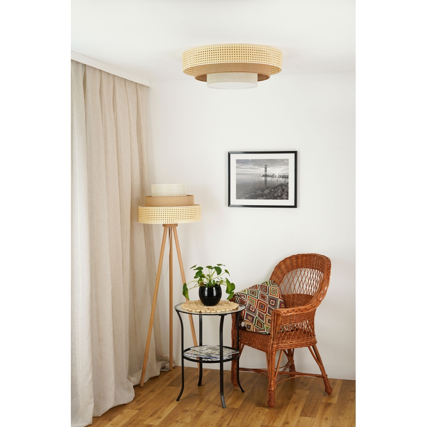 Brilagi - Επιδαπέδιο φωτιστικό CEDAR LUNETA 1xE27/15W/230V μπεζ/καφέ/κρεμ