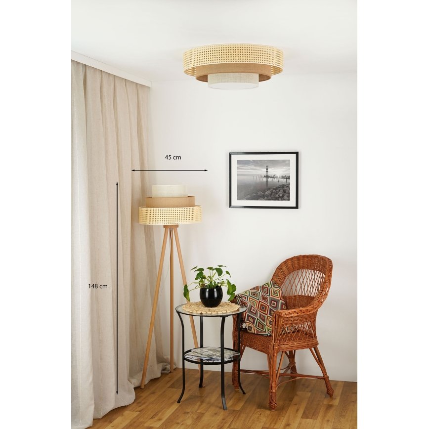 Brilagi - Επιδαπέδιο φωτιστικό CEDAR LUNETA 1xE27/15W/230V μπεζ/καφέ/κρεμ