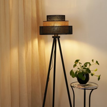 Brilagi - Επιδαπέδιο φωτιστικό DAKOTA LUNETA 1xE27/15W/230V μαύρο/μπεζ