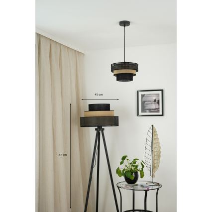 Brilagi - Επιδαπέδιο φωτιστικό DAKOTA LUNETA 1xE27/15W/230V μαύρο/ρατάν