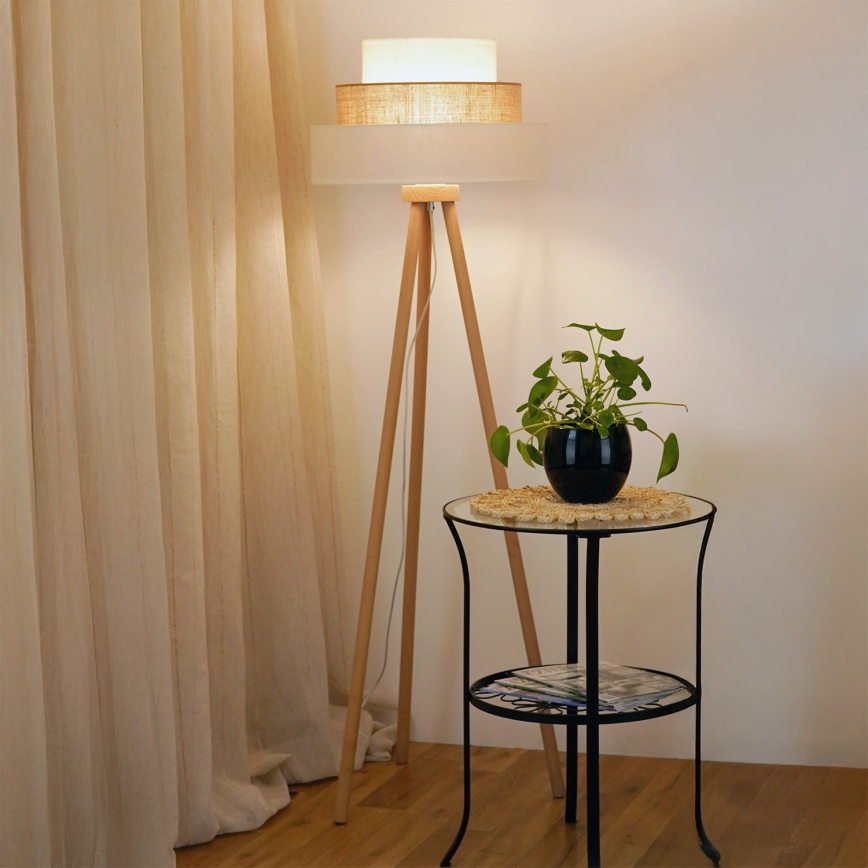 Brilagi - Επιδαπέδιο φωτιστικό DENVER LUNETA 1xE27/15W/230V μπεζ/καφέ/κρεμ