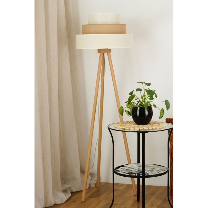 Brilagi - Επιδαπέδιο φωτιστικό DENVER LUNETA 1xE27/15W/230V μπεζ/καφέ/κρεμ