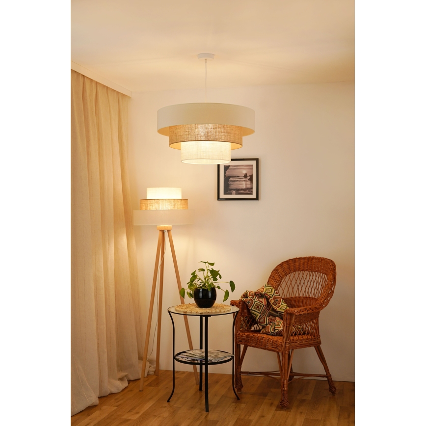 Brilagi - Επιδαπέδιο φωτιστικό DENVER LUNETA 1xE27/15W/230V μπεζ/καφέ/κρεμ
