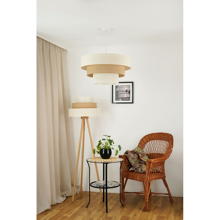 Brilagi - Επιδαπέδιο φωτιστικό DENVER LUNETA 1xE27/15W/230V μπεζ/καφέ/κρεμ