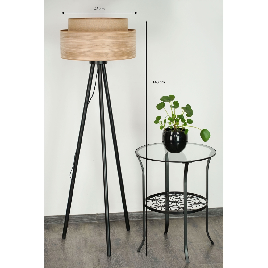 Brilagi - Επιδαπέδιο φωτιστικό MONTANA BOHO 1xE27/15W/230V καφέ/μαύρο