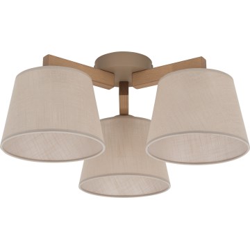 Brilagi - Επικαθήμενο φωτιστικό οροφής LATTE SABIA 3xE27/60W/230V πεύκο/μπεζ
