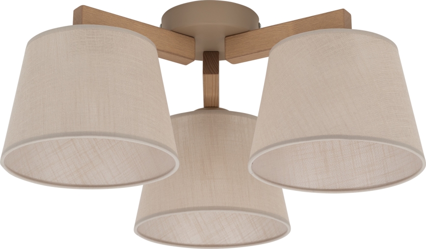 Brilagi - Επικαθήμενο φωτιστικό οροφής LATTE SABIA 3xE27/60W/230V πεύκο/μπεζ