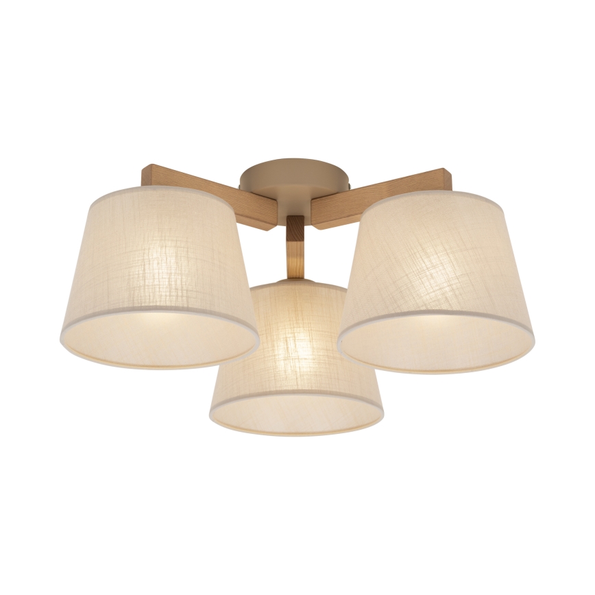 Brilagi - Επικαθήμενο φωτιστικό οροφής LATTE SABIA 3xE27/60W/230V πεύκο/μπεζ