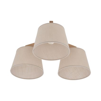 Brilagi - Επικαθήμενο φωτιστικό οροφής LATTE SABIA 3xE27/60W/230V πεύκο/μπεζ