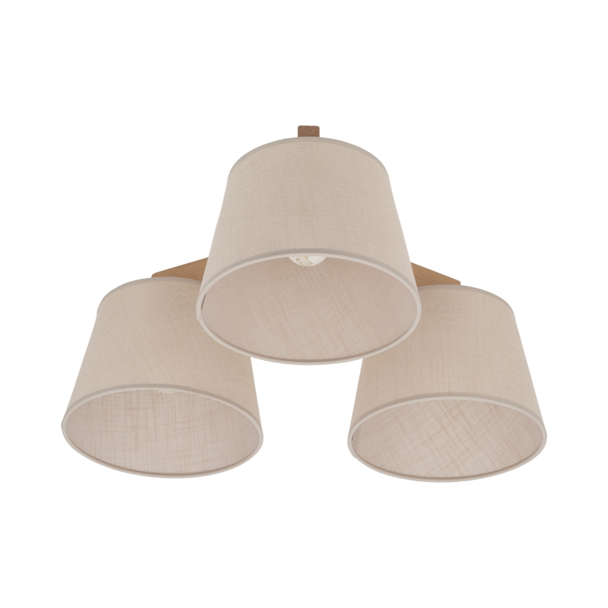 Brilagi - Επικαθήμενο φωτιστικό οροφής LATTE SABIA 3xE27/60W/230V πεύκο/μπεζ