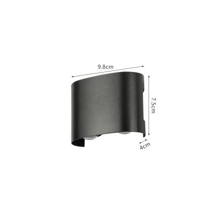 Brilagi - Επιτοίχιο LED φωτιστικό εξωτερικού χώρου FLAREBOX LED/4W/230V μαύρο IP65
