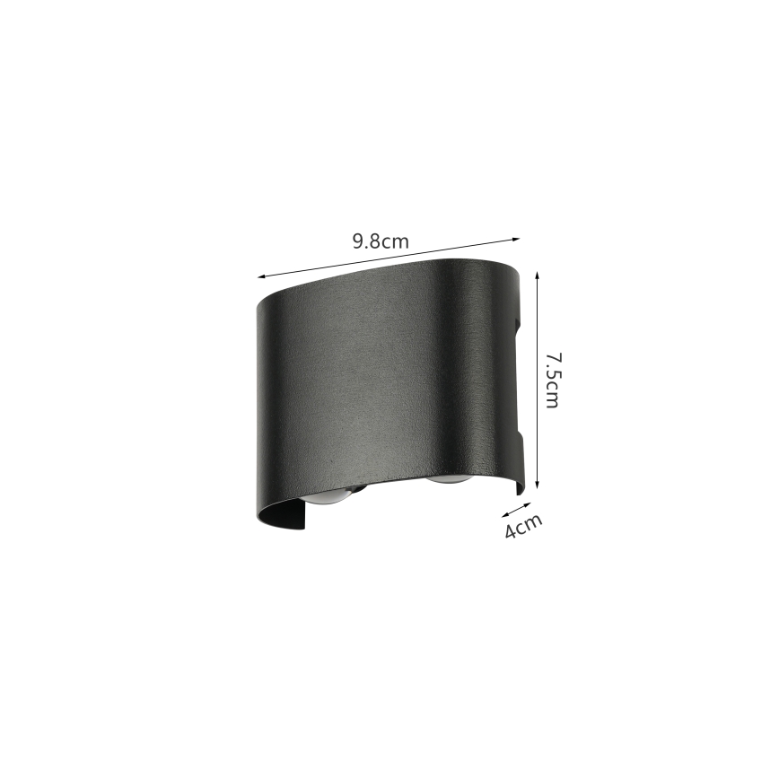 Brilagi - Επιτοίχιο LED φωτιστικό εξωτερικού χώρου FLAREBOX LED/4W/230V μαύρο IP65