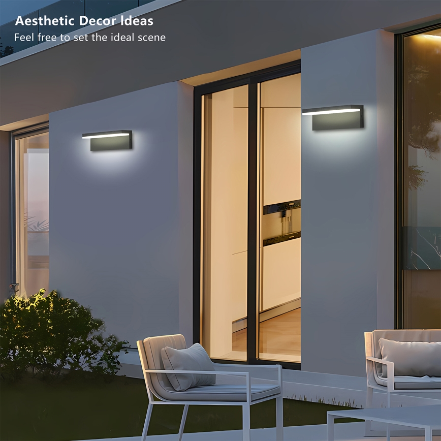 Brilagi - Επιτοίχιο LED φωτιστικό εξωτερικού χώρου TESSI LED/10W/230V ανθρακί IP54