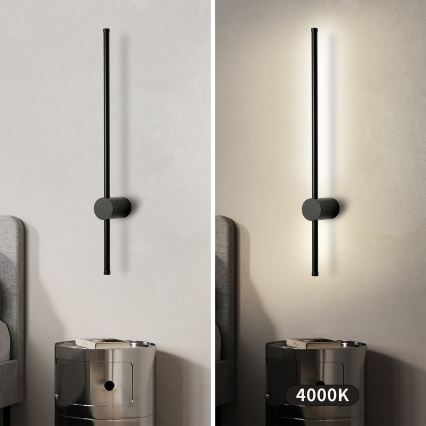 Brilagi - Εξωτερικό επιτοίχιο φωτιστικό LED AURA LED/12W/230V 4000K IP54 65 cm μαύρο
