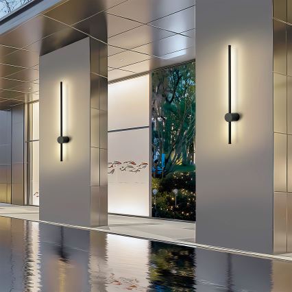 Brilagi - Εξωτερικό επιτοίχιο φωτιστικό LED AURA LED/12W/230V 4000K IP54 65 cm μαύρο