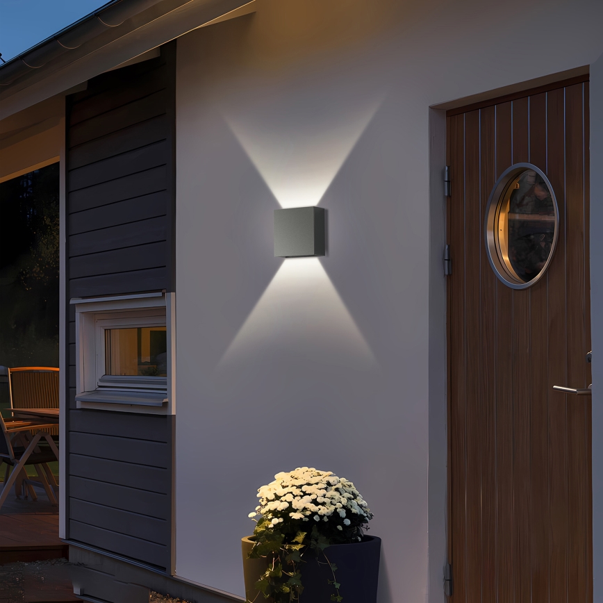 Brilagi - Επιτοίχιο εξωτερικό φωτιστικό LED DOUBLERAY LED/4W/230V ανθρακί IP65